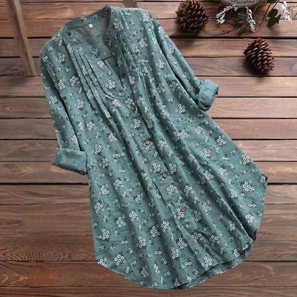 Vienna™ Elegant and long floral blouse for women