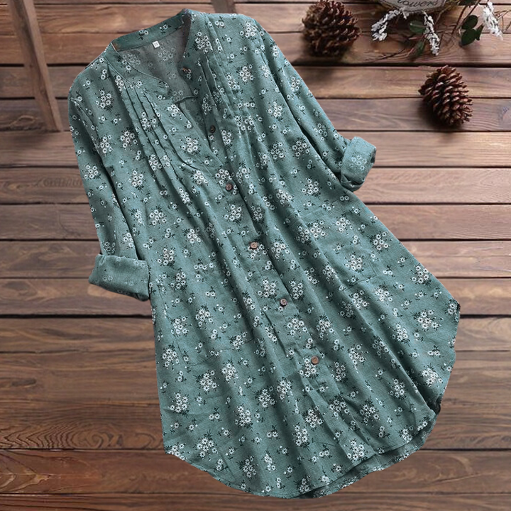 Vienna™ Elegant and long floral blouse for women