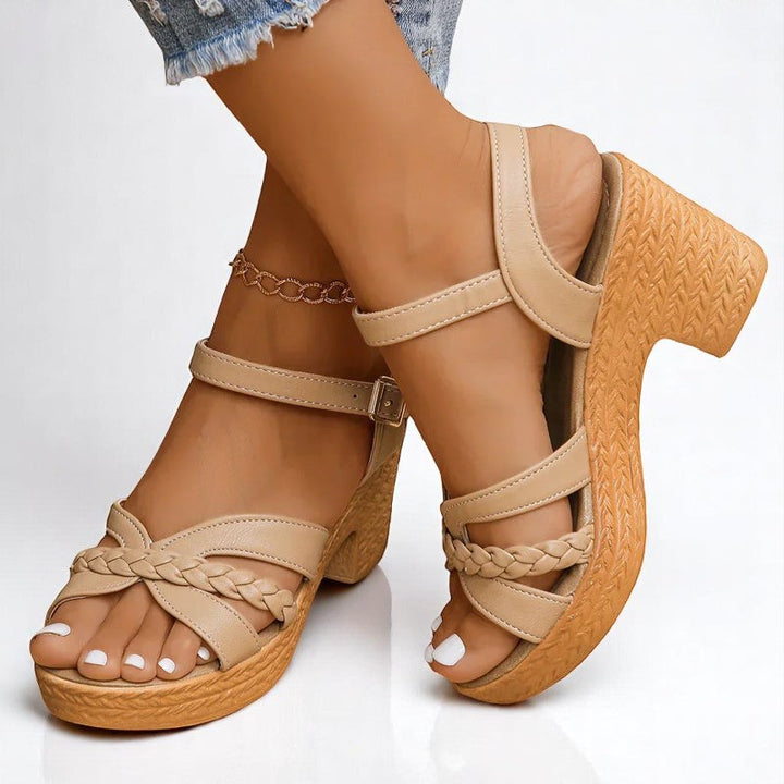 Jessa™ WovenCharm Block Heel Sandals